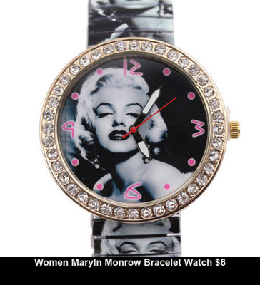 Women Maryln Monrow Bracelet Watch $6 FREE.jpg
