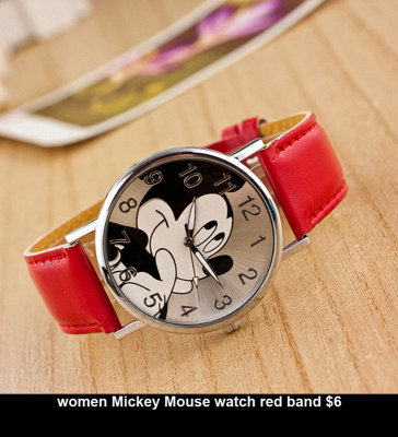 women Mickey Mouse watch red band $6.jpg