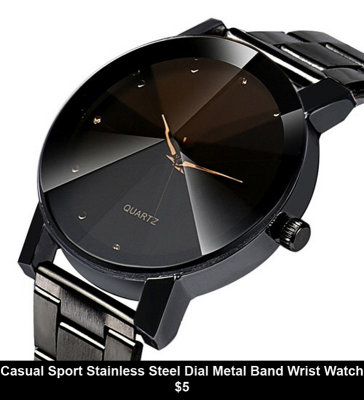 Casual Sport Stainless Steel Dial Metal Band Wrist Watch $5.jpg