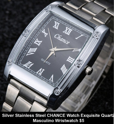 Silver Stainless Steel CHANCE Watch Exquisite Quartz Masculino Wristwatch $5.jpg