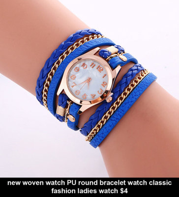6d new woven watch PU round bracelet watch classic fashion ladies watch $4.jpg