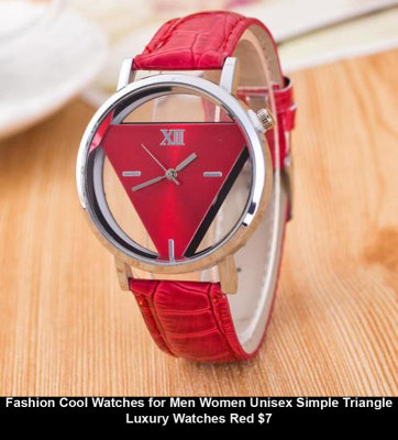 9i Fashion Cool Watches for Men Women Unisex Simple Triangle Luxury Watches Red $7.jpg