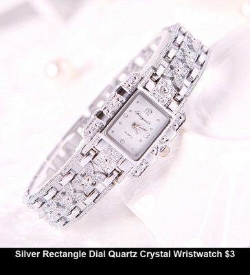 9u Silver Rectangle Dial Quartz Crystal Wristwatch $3.jpg