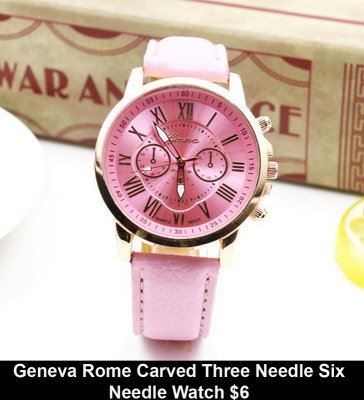 Geneva Rome Carved Three Needle Six Needle Watch $6.jpg