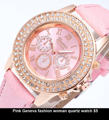 Pink Geneva fashion woman quartz watch $5.jpg
