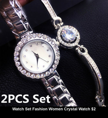 Watch Set Fashion Women Crystal Watch $2.jpg