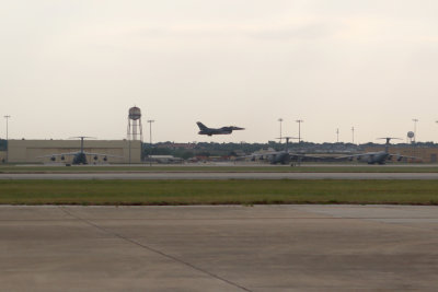 F-16 practicing touch and go landings