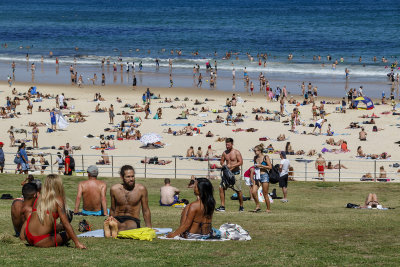Bondi Beach on a hot day
