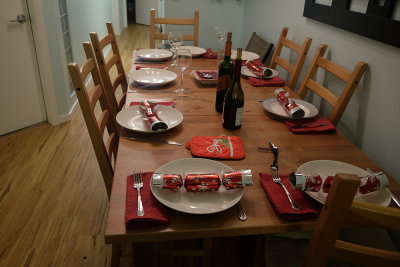 The dinner table set