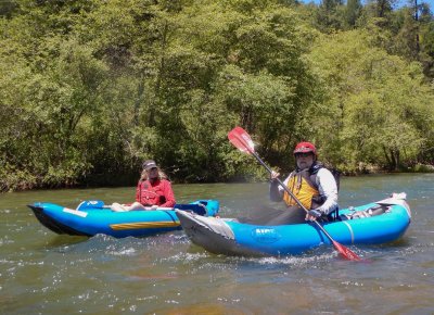 Paul Eilers and Suzie Q Floating the Bear River