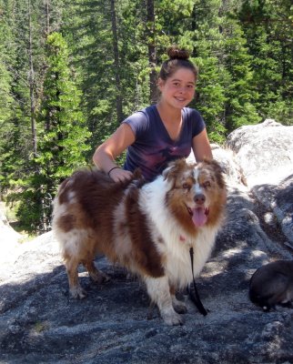 Ella Murchison with Most Wonderful Dog Skye Lea in Grover Hot Springs State Park
