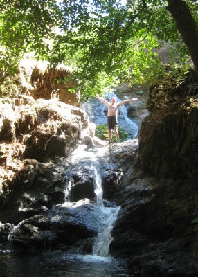 Steve Menicucci at a Falls on American Creek