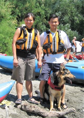 Susan and Justin Phang with Good Dog Loki at Cache Creek
