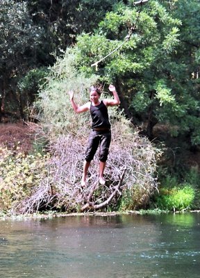 Jen Haley Exercises a Rope Swing on the Mokelumne