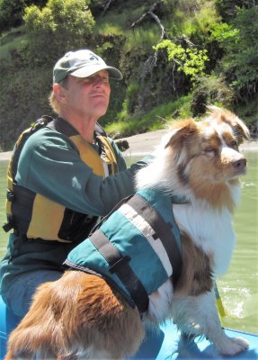 Larry Hazen with Skye Lea on the Eel River