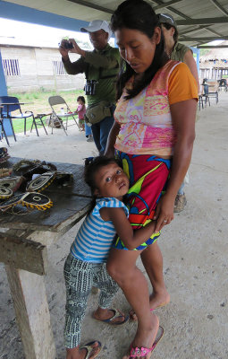 Embera Woman and Child at their Village