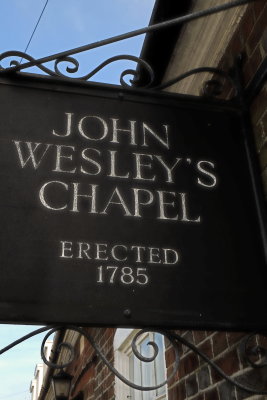 Sign  for John Wesley's Chapel .