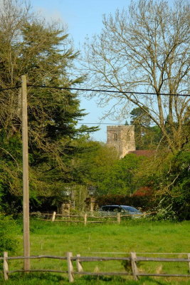 Salehurst  Church  tower , hoves  into  view.