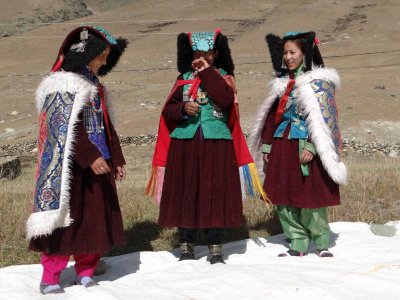 These young women danced for us, wearing costumes handed down from their mothers.