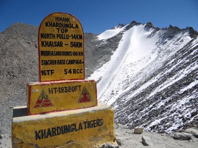 Note the height; reportedly this is the highest road pass in the world.
