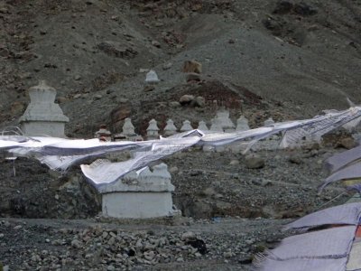 Prayer flags and stupas