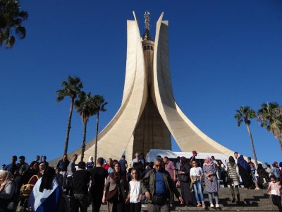 Algeria's Martyrs Monument, thronged with visitors on Revoution Day (their independence day holiday).