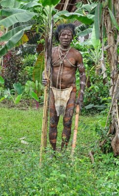 The headman and greeter at another lakeside village.