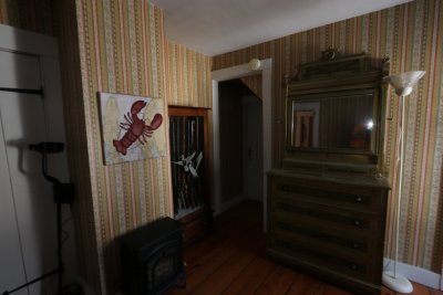 bedroom 3 with door to upper attic