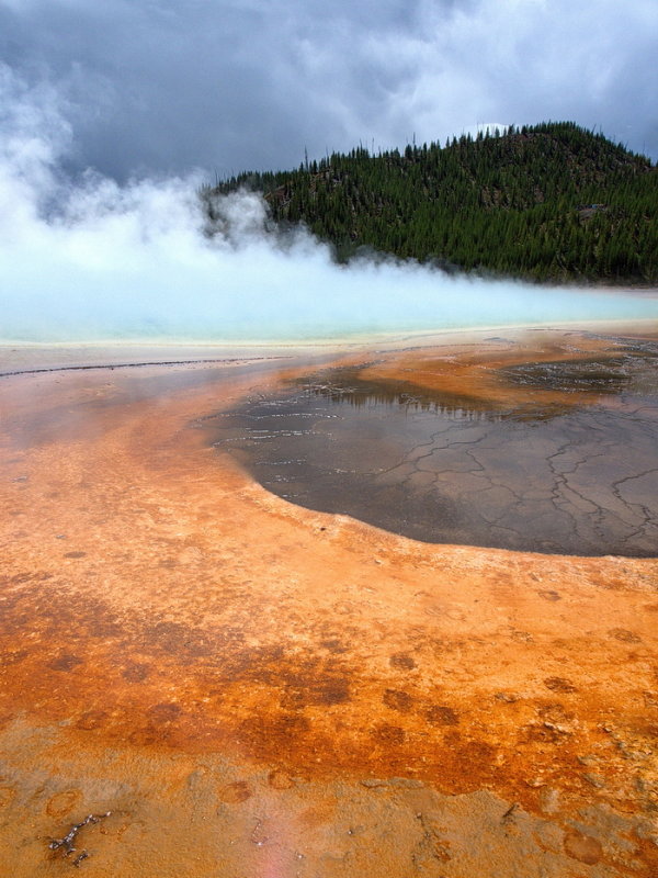 On the edge of the Grand Prismatic Spring