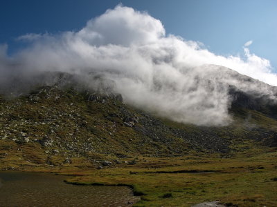 Lifting clouds on Gotthard Pass