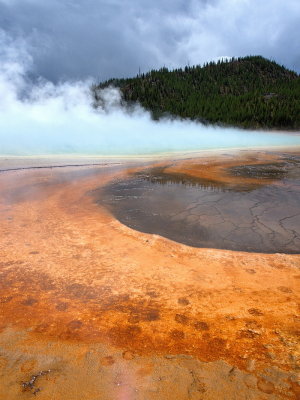 On the edge of the Grand Prismatic Spring