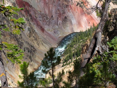 Colourful Yellowstone River Canyon
