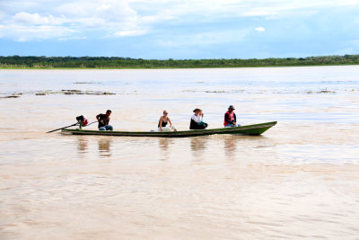 TWO YOUNG TOURISTS BRAVING THE AMAZON