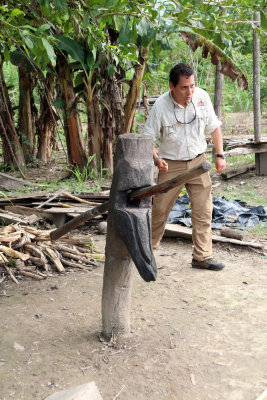 DENNIS EXPLAINS THE SUGAR CANE PRESS