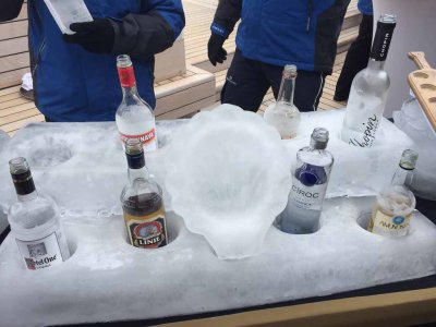 A Seabourn tradition: caviar with champagne and/or vodka on the pool deck