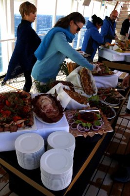 ANOTHER TRADITION: A LAVISH INTERNATIONAL BUFFET ON THE POOL DECK
