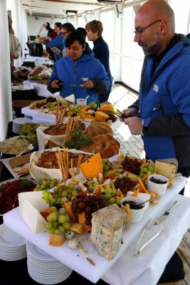 ANOTHER TRADITION: A LAVISH INTERNATIONAL BUFFET ON THE POOL DECK