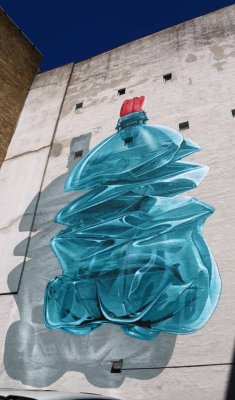 WALL ART DEPICTING THE TRAGEDY OF PLASTIC POLLUTION IN OUR OCEANS