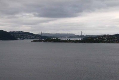 BERGEN HARBOR- SECOND LONGEST SUSPENSION BRIDGE IN NORWAY