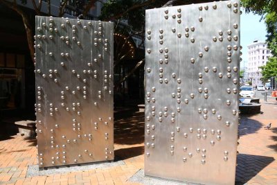 STREET ART - LOVE POEM IN BRAILLE BY ARTIST TO HIS BLIND WIFE
