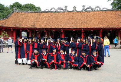 Hanoi - Temple of Literature - celebrating graduation