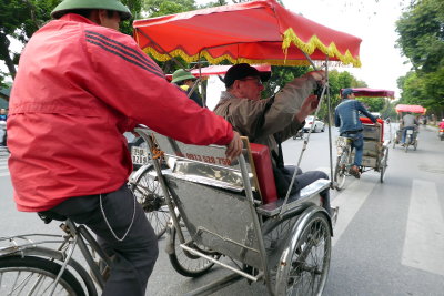Hanoi - cyclo ride to the Old Quarter