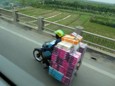 Driving to Ha Long Bay - leaving Hanoi