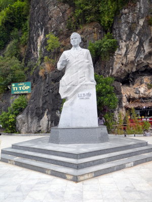 Ha Long Bay - Statue of Soviet cosmonaut Titov on Cat Ba Island