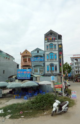 Driving back to Hanoi - houses along the way