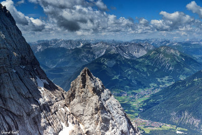 Vue depuis le tlphrique de la Zugspitze