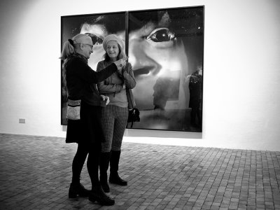 Frinds talk with Cindy Sherman back drop