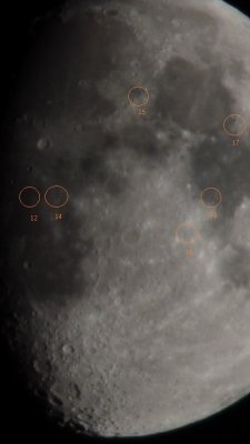 Apollo 11 12 14 15 16 and 17 sites