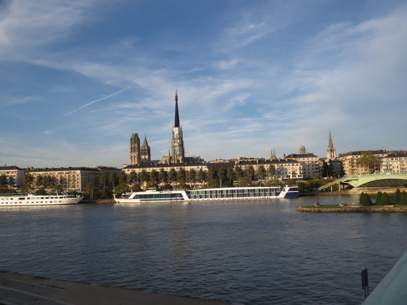 Notre Dame Cathedral at Rouen seen from across bridge