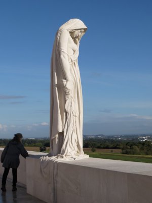 Figure at memorial